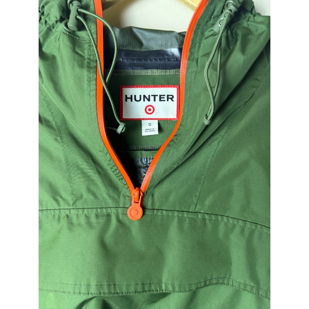 Hunter Jacket Hooded Anorak Pullover Rain Windbreaker Coat Womens S Green - Picture 3 of 6